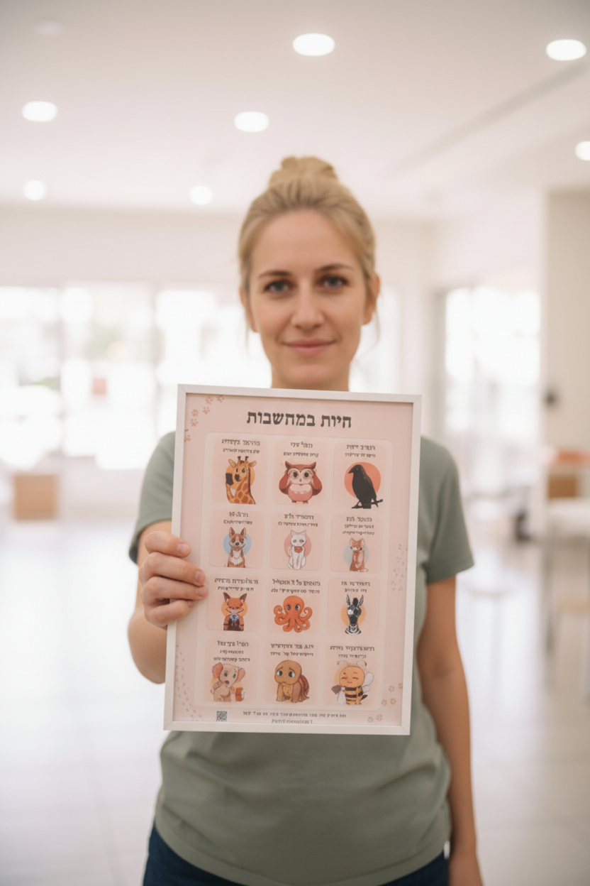 לוח רגשות או לוח חיות במחשבות הכולל סט קלפים מתנה