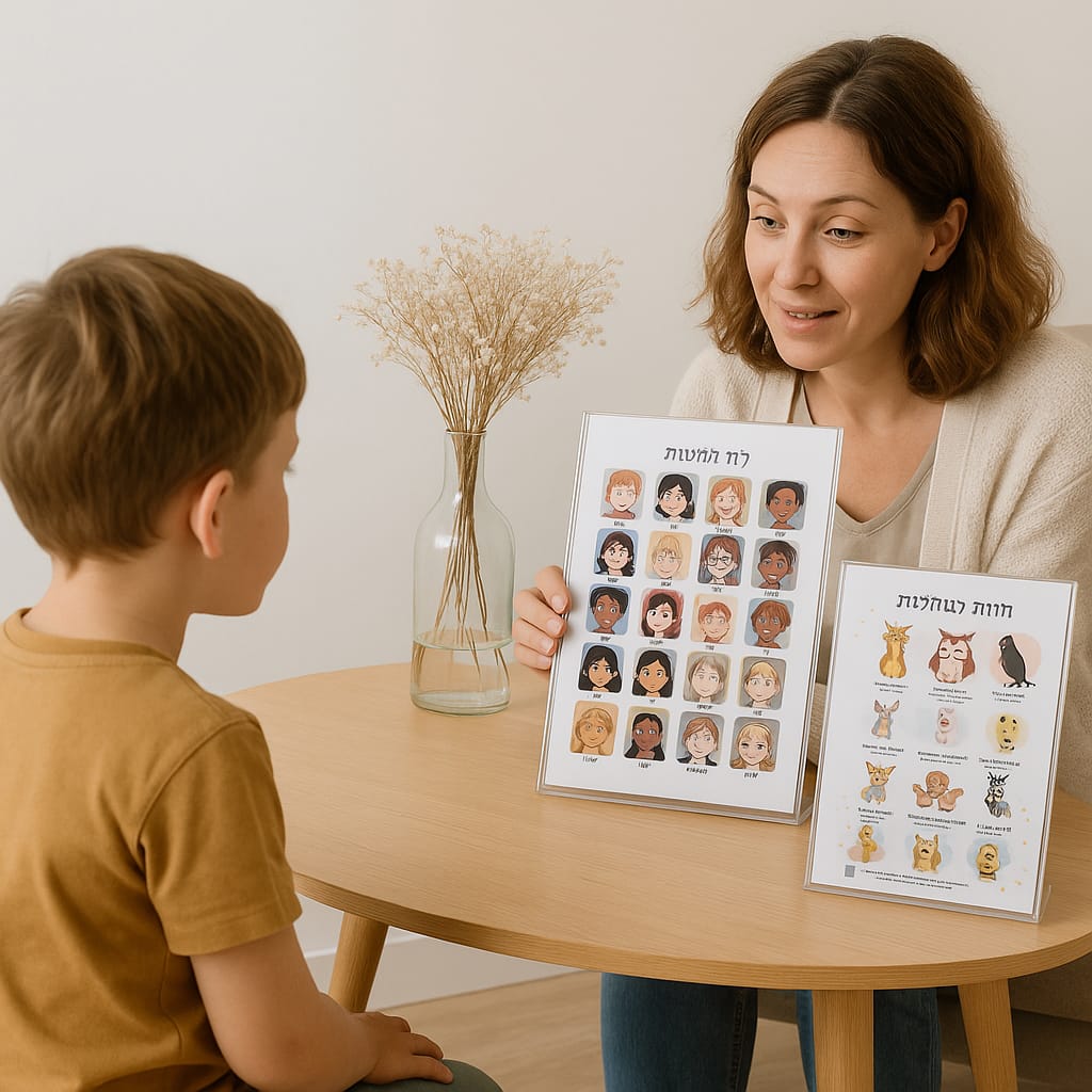 לוח רגשות או לוח חיות במחשבות הכולל סט קלפים מתנה